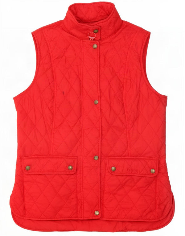 Gilet trapuntato da donna Barbour UK 14 Large rosso in poliammide