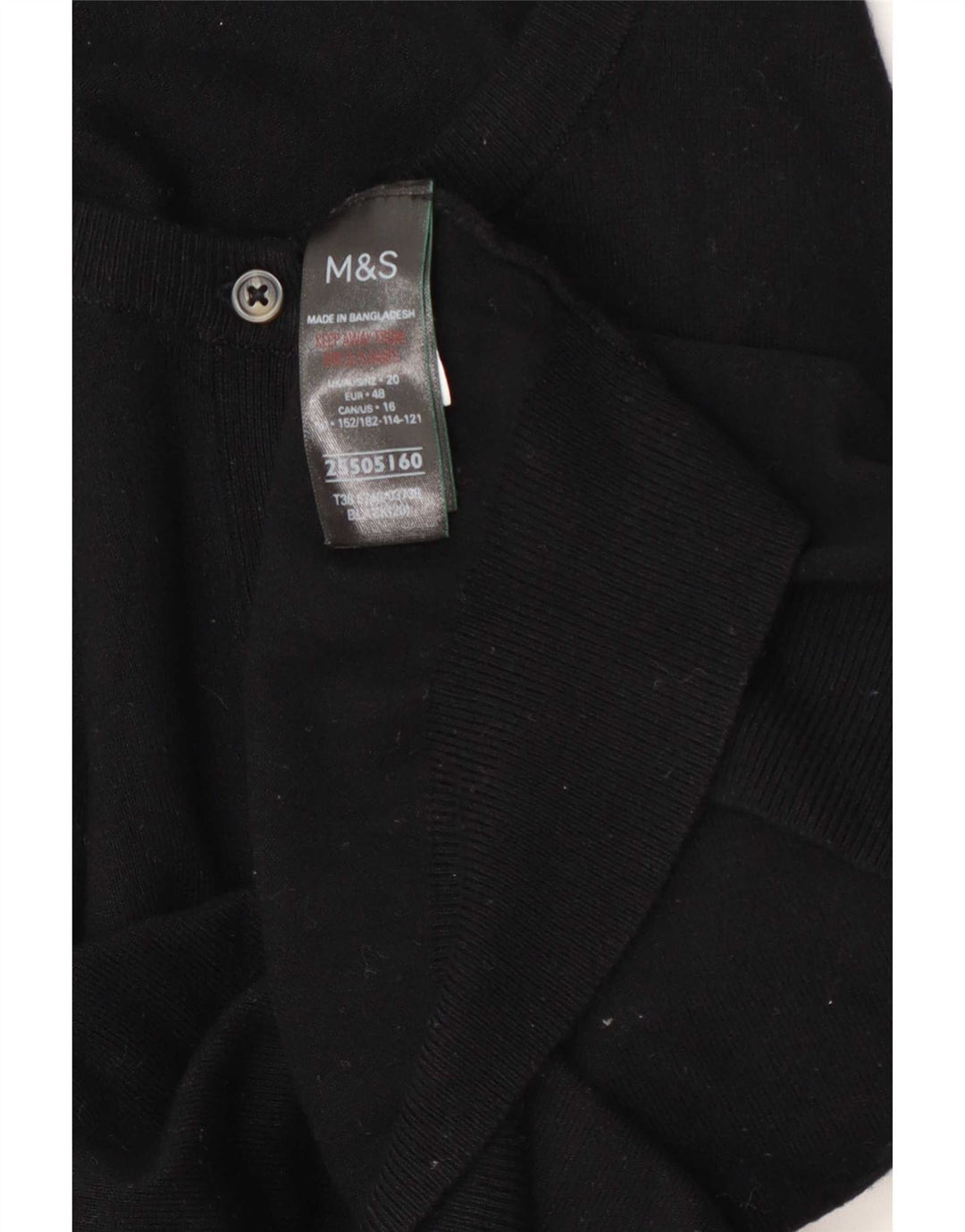 Maglione cardigan da donna Marks & Spencer UK 20 2XL viscosa nera