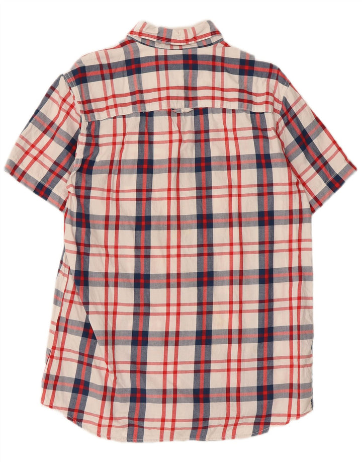 Jack & Jones Camicia a maniche corte da uomo in cotone a quadri bianchi grandi