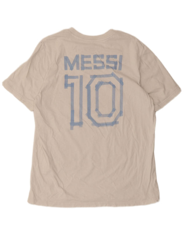 T-shirt grafica Adidas da uomo MESSI Top grande in cotone bianco