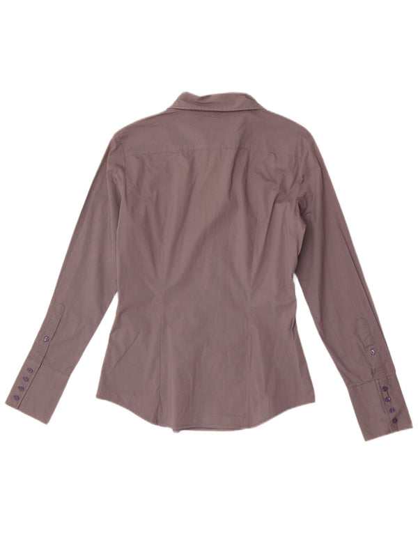 Camicia pullover da donna Benetton UK 10 piccola in cotone grigio