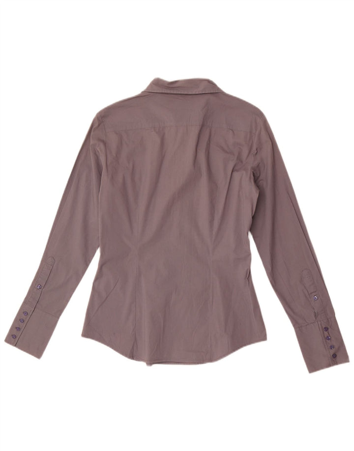 Camicia pullover da donna Benetton UK 10 piccola in cotone grigio
