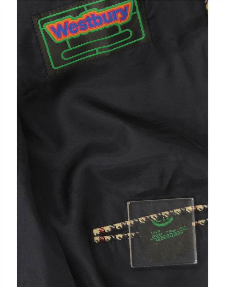 Giacca blazer da uomo a 2 bottoni WESTBURY UK 40 grande pied de poule beige