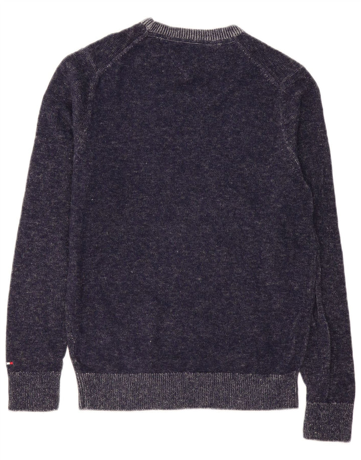 Maglione maglione girocollo grafico da uomo Tommy Hilfiger lana media blu navy