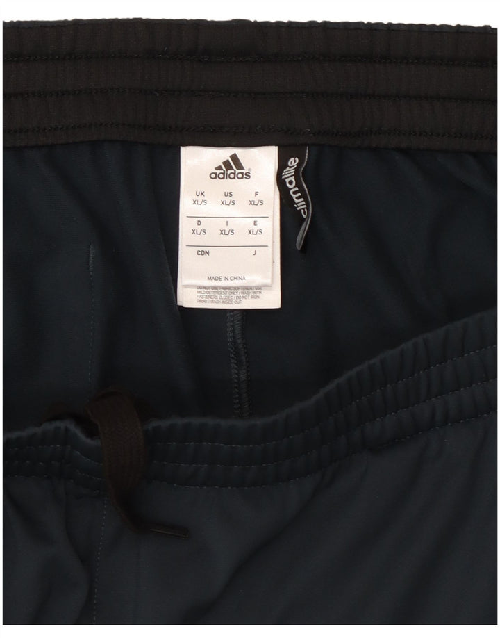 Pantaloni da tuta Adidas Climalite Graphic da uomo XL in poliestere blu navy
