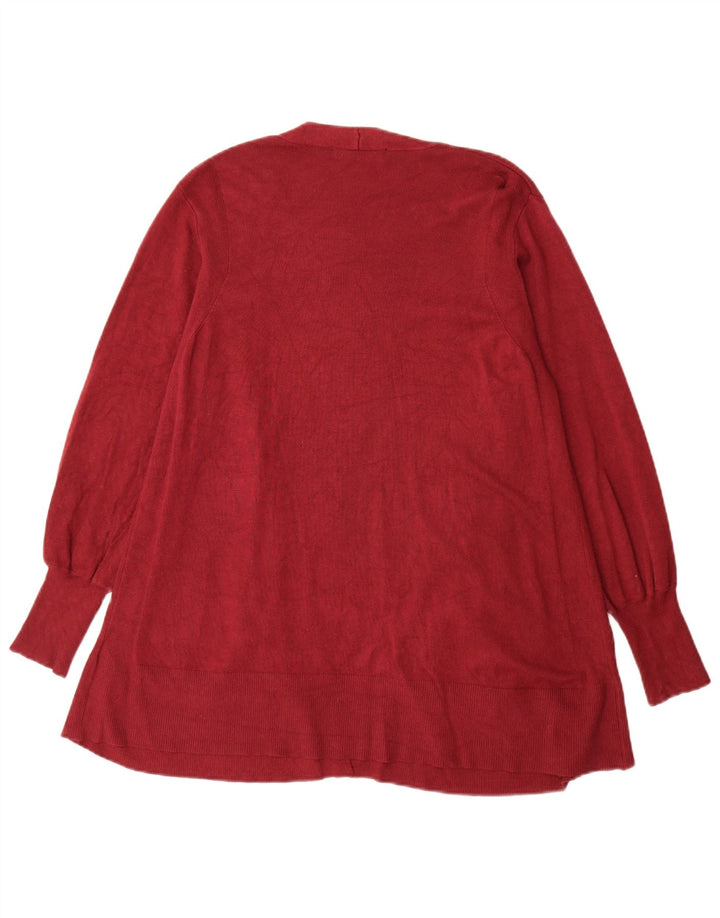 Maglione cardigan aperto lungo da donna Marks & Spencer UK 14 Bordeaux medio