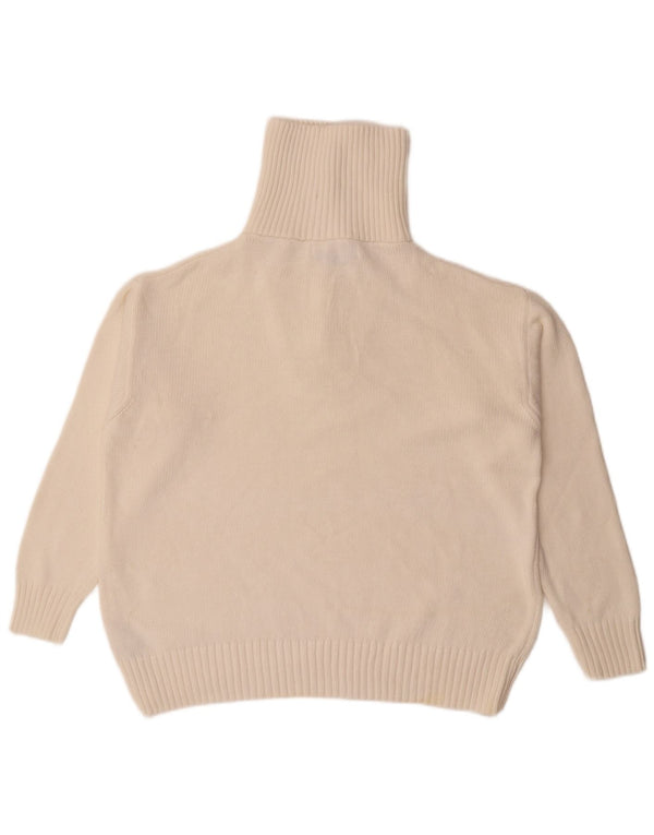 Maglione maglione oversize con zip e collo da donna Zara UK 10 piccolo in cotone bianco sporco