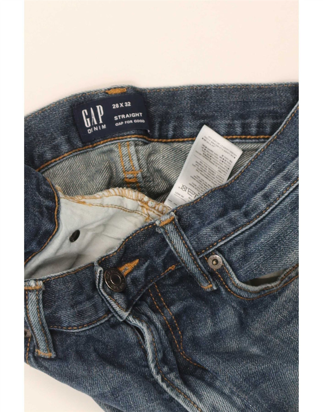 Jeans dritti invecchiati Gap da donna W28 L32 cotone blu