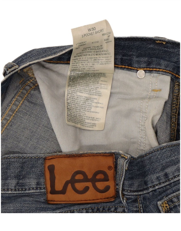 Pantaloncini corti in denim da uomo a 5 tasche Lee W30 cotone blu medio