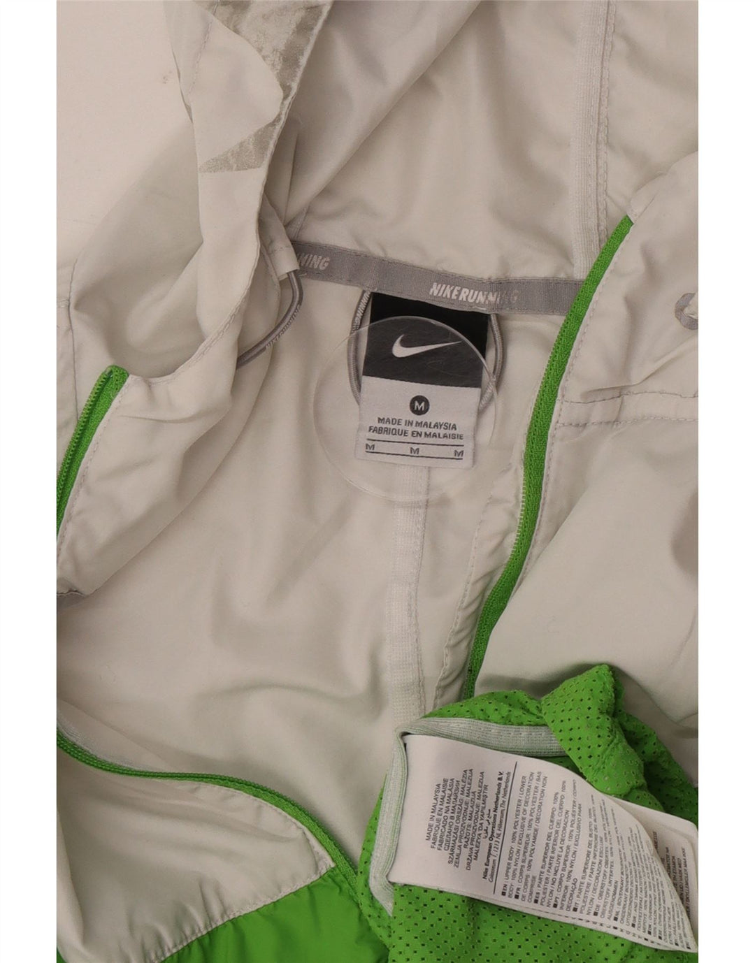 Giacca da ginnastica con cappuccio da donna Nike UK 14 Medium White Colourblock