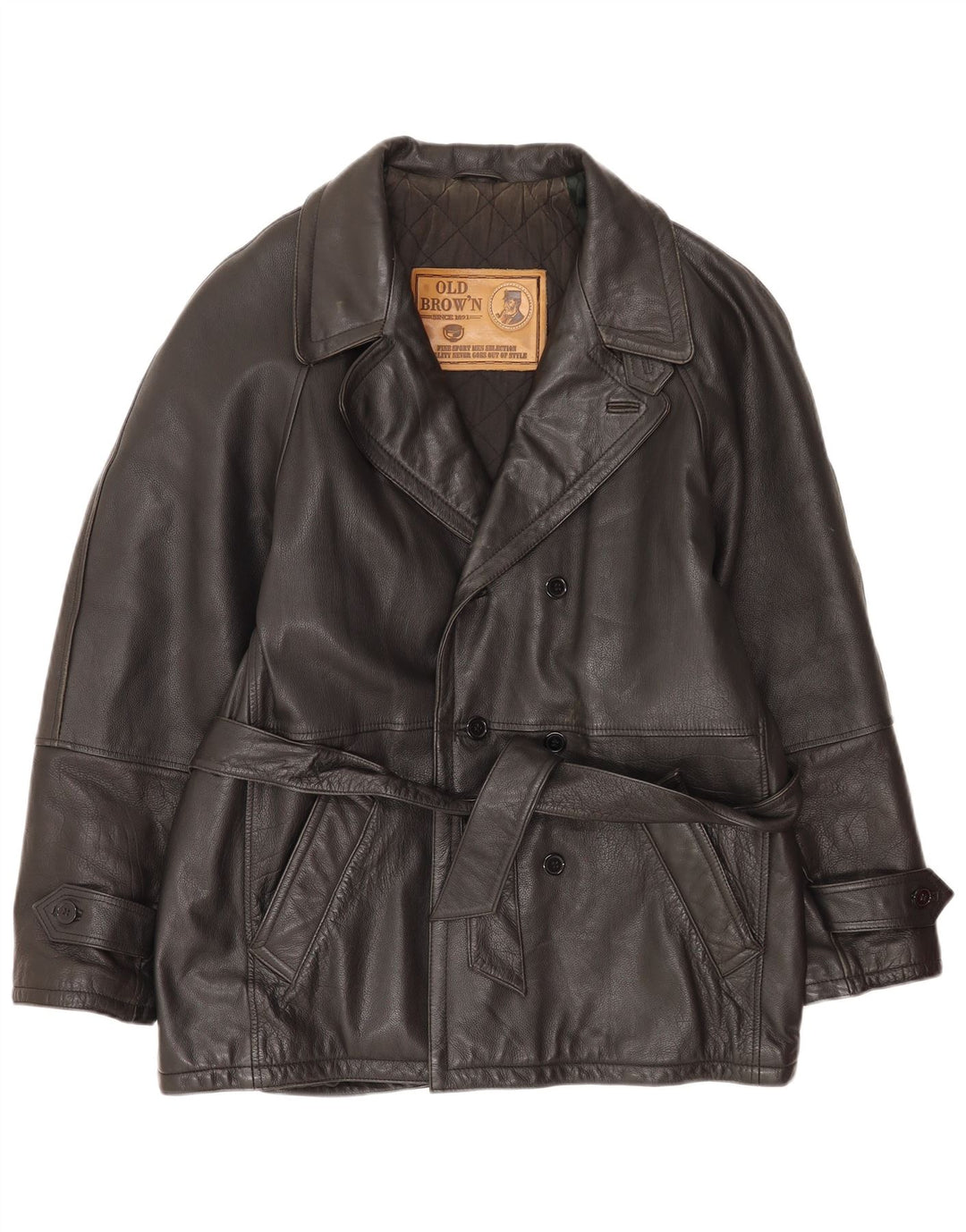 Giacca in pelle vintage da uomo IT 48 in pelle nera media
