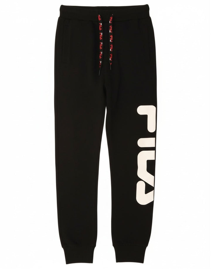 Pantaloni da tuta grafica da uomo Fila Joggers piccoli in cotone nero