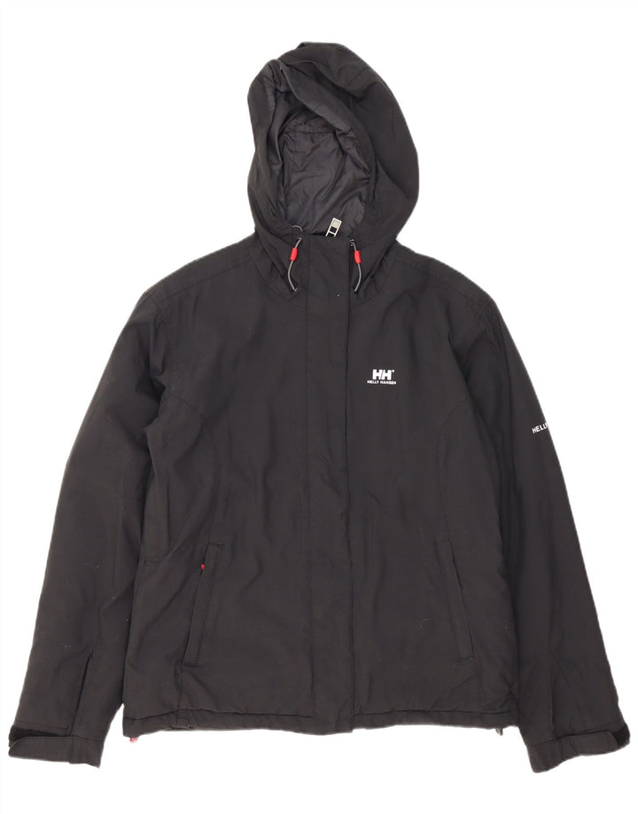 Giacca a vento con cappuccio da donna Helly Hansen UK 14 media nera