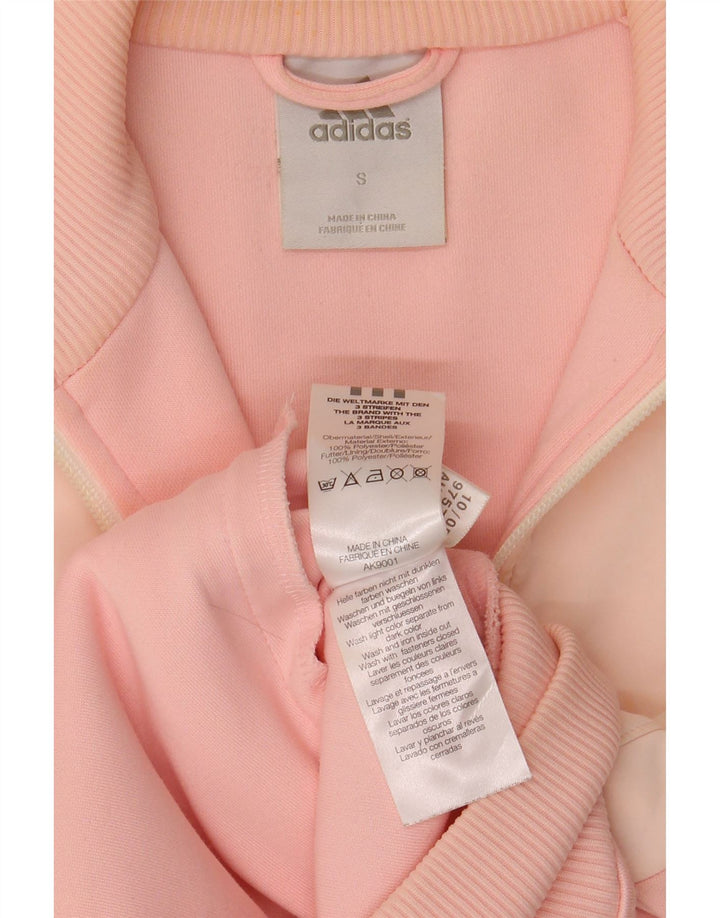 Giacca da tuta da donna Adidas UK 10 Small Pink Colourblock in poliestere