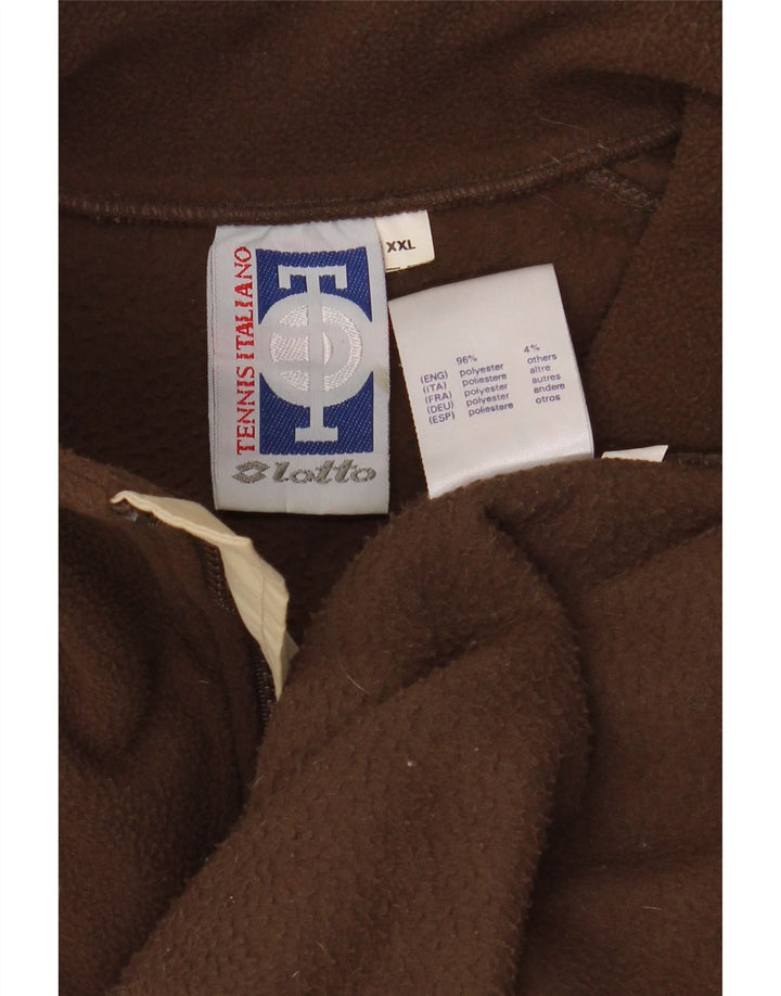 Maglione in pile da uomo con zip e collo LOTTO 2XL poliestere marrone