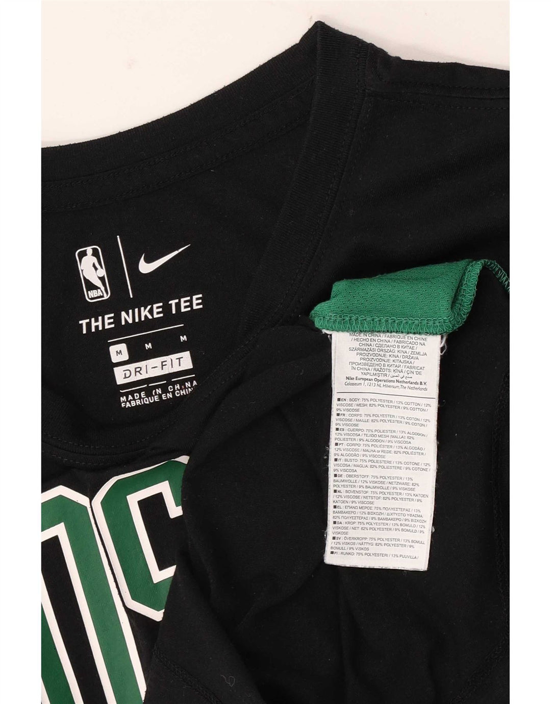 T-shirt grafica da uomo Nike Boston Celtics, top in poliestere nero medio