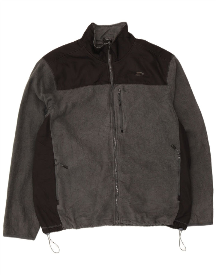 Giacca in pile da uomo Starter UK 42/44 Large Grigio Colourblock Poliestere