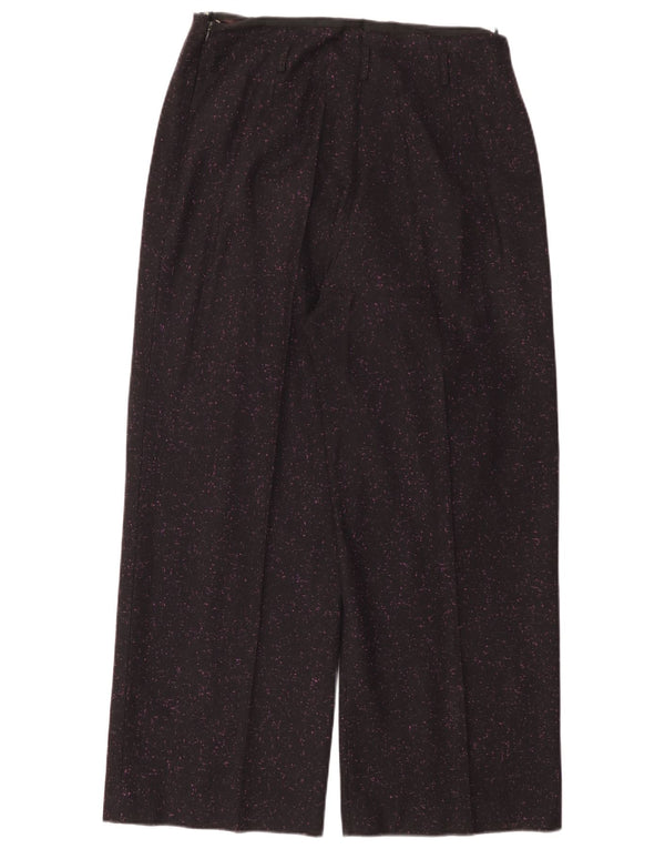 Pantaloni da abito a vita alta da donna Jaeger UK 16 Large W36 L29 Nero screziato