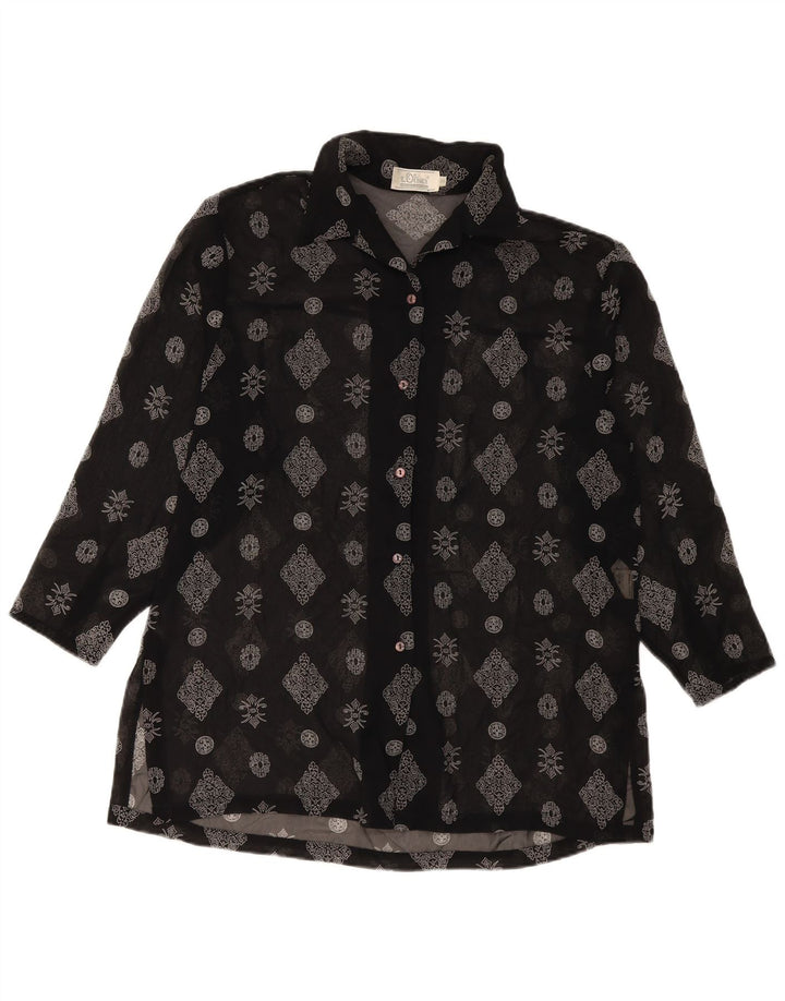 Camicetta a camicia lunga da donna S.Oliver EU 36 Piccolo poliestere floreale nero