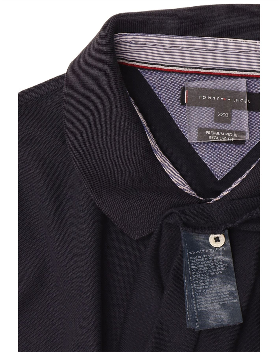 TOMMY HILFIGER Polo da uomo vestibilità regolare 3XL cotone blu navy