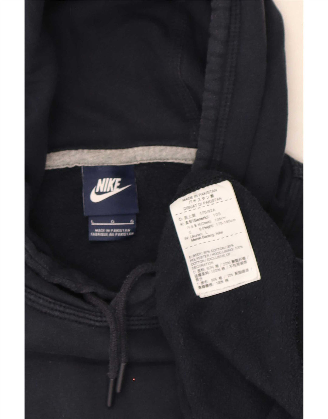 Felpa con cappuccio da uomo Nike Large in cotone blu navy