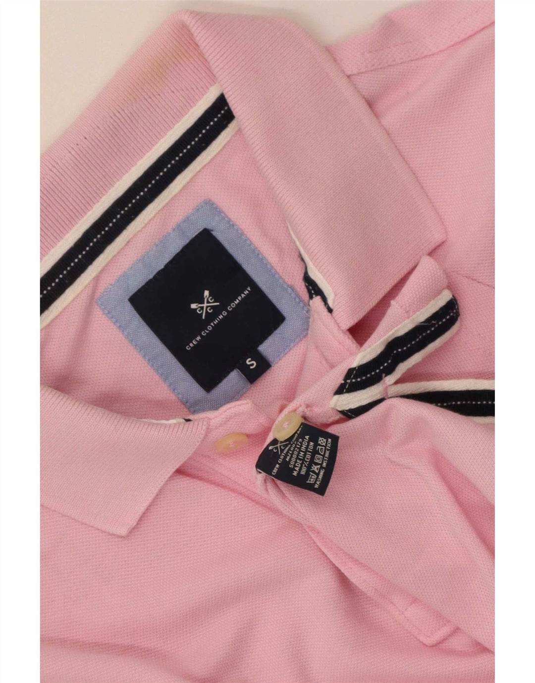 Crew Clothing Polo da uomo piccola in cotone rosa