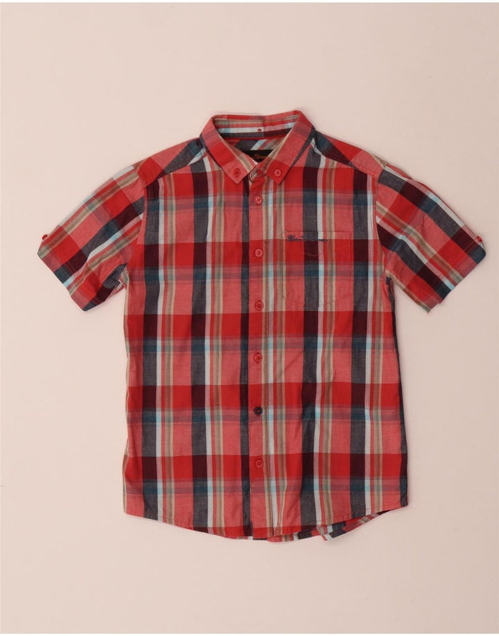 Camicia a maniche corte da bambino BEN SHERMAN 8-9 anni in cotone a quadri rossi