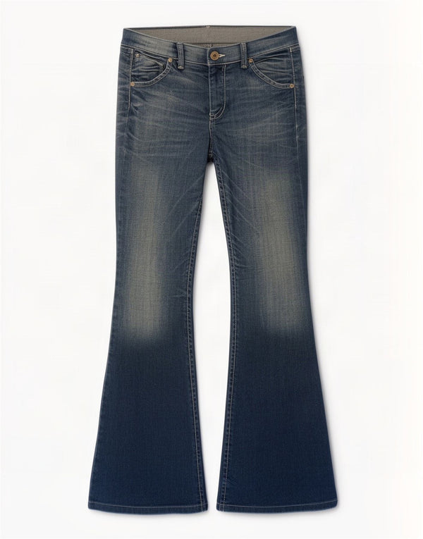 Benetton Womens Flared Jeans W32 L33 Blue