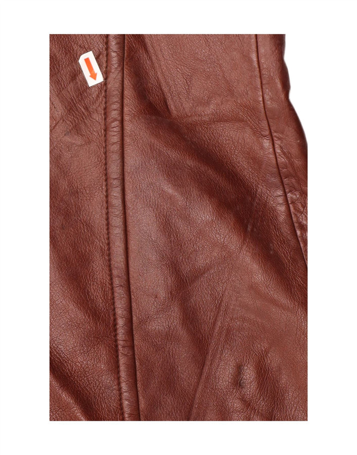 Cappotto in pelle da donna VINTAGE IT 52 2XL Pelle marrone