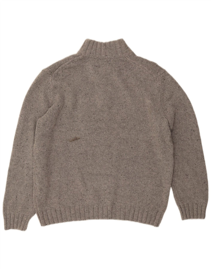 NAUTICA Maglione da uomo con collo a bottoni XL Acrilico chiazzato grigio