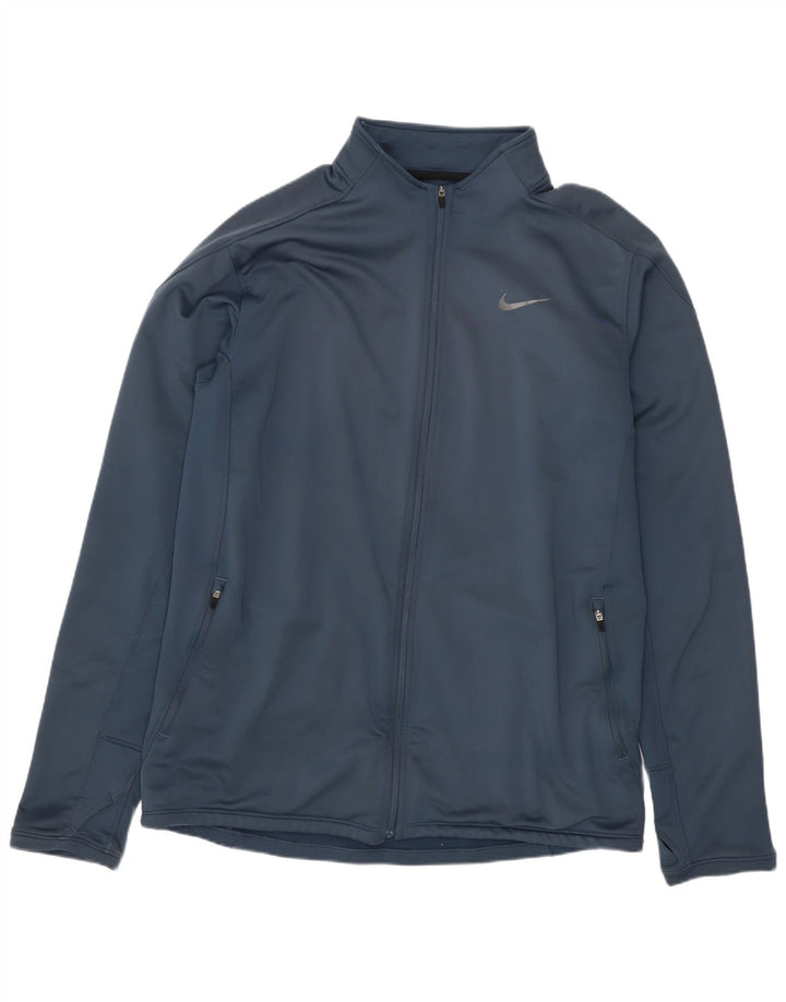Giacca superiore della tuta da uomo Nike in poliestere blu medio