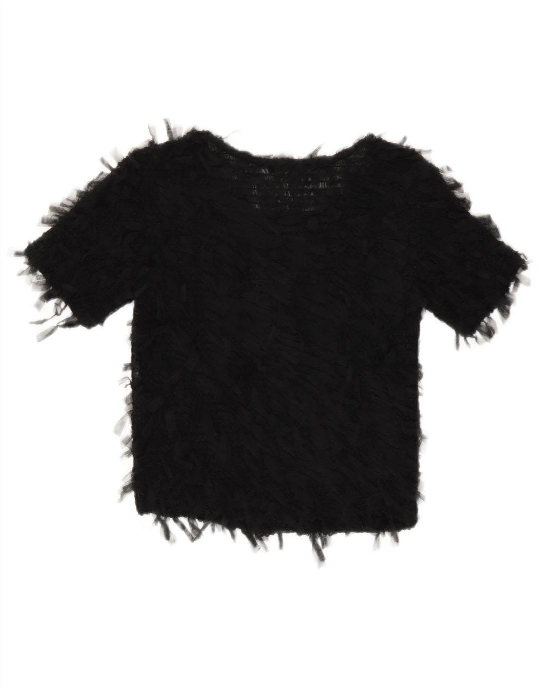 Top corto trasparente da donna Zara, camicetta UK 8 piccola, nero