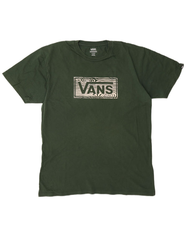 T-shirt grafica da uomo Vans grande in cotone verde