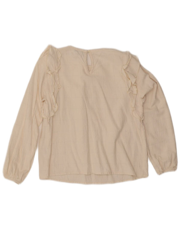Camicetta per ragazze Benetton con volant sul davanti 11-12 anni 2XL a quadri bianco sporco
