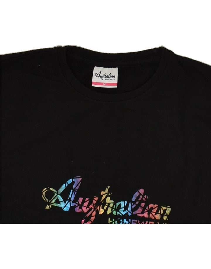 AUSTRALIAN L'ALPINA Womens Graphic Sweatshirt Jumper UK 14 Medium Black Vintage AUSTRALIAN L'ALPINA and Second-Hand AUSTRALIAN L'ALPINA from Messina Hembry 