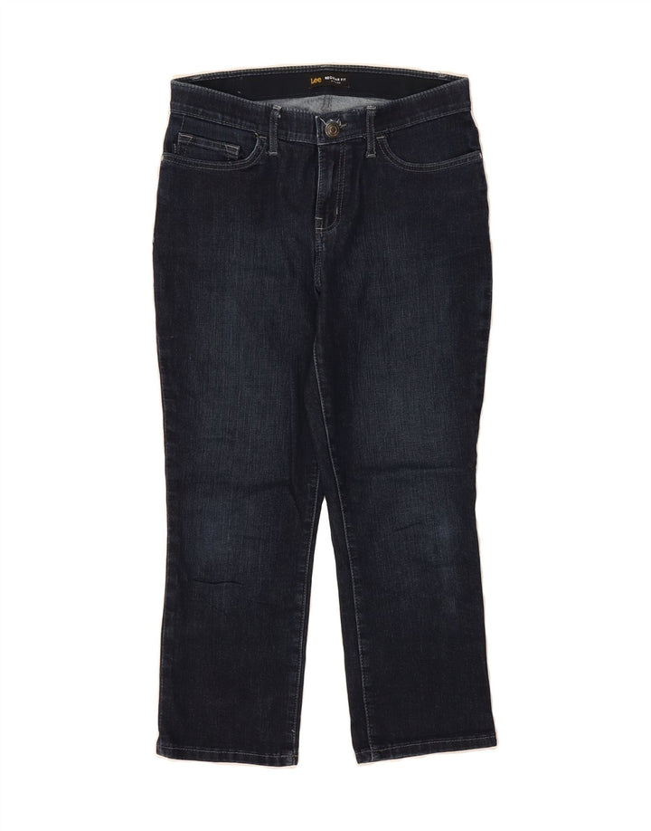 LEE Womens Regular Fit Cropped Jeans US 6 Medium W28 L23 Navy Blue Vintage Lee and Second-Hand Lee from Messina Hembry 
