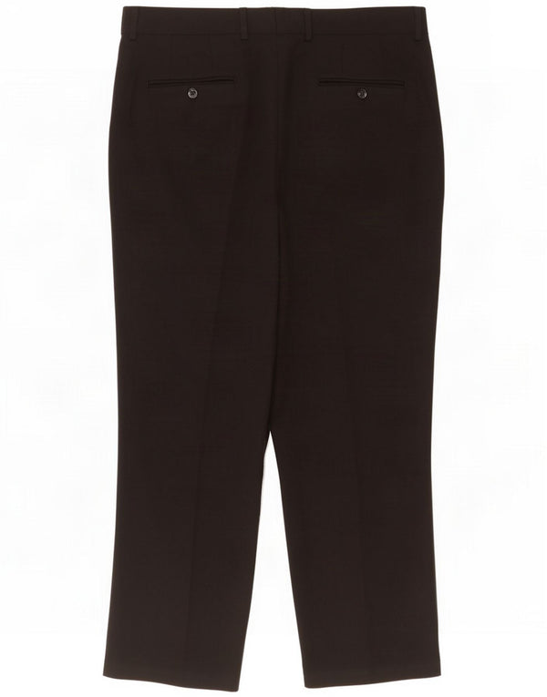 Pantaloni da abito dritti da uomo Zara EU 46 XL W36 L28 Poliestere nero