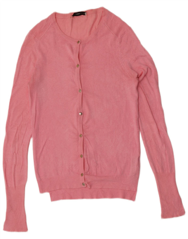 Maglione cardigan da donna Zara UK 10 piccolo rosa viscosa