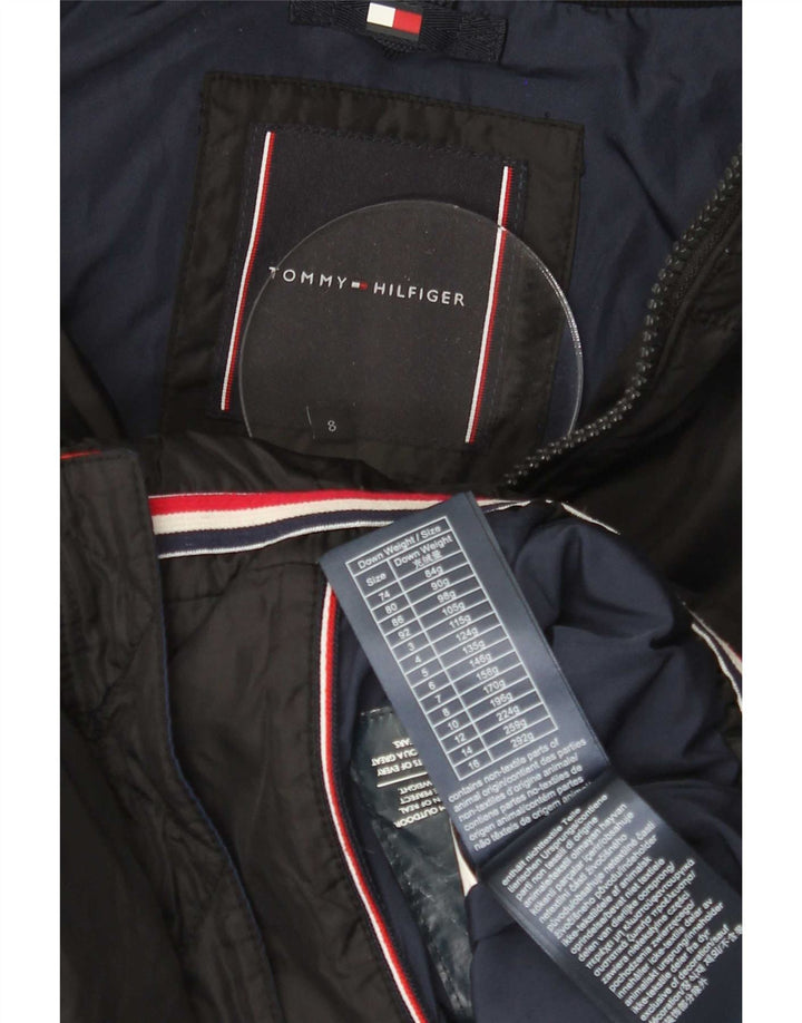 Giacca imbottita con cappuccio Tommy Hilfiger per ragazzi 7-8 anni in poliestere nero