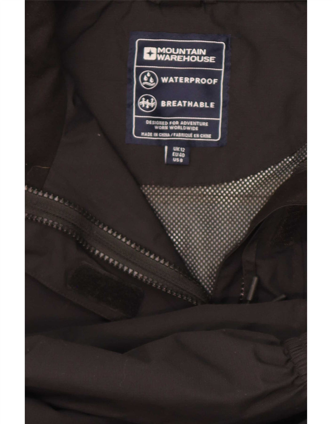 Giacca antipioggia con cappuccio da donna Mountain Warehouse UK 12 Medium Nero Poliestere