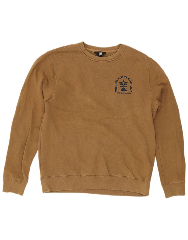 Volcom Felpa con grafica da uomo Maglione grande in cotone kaki