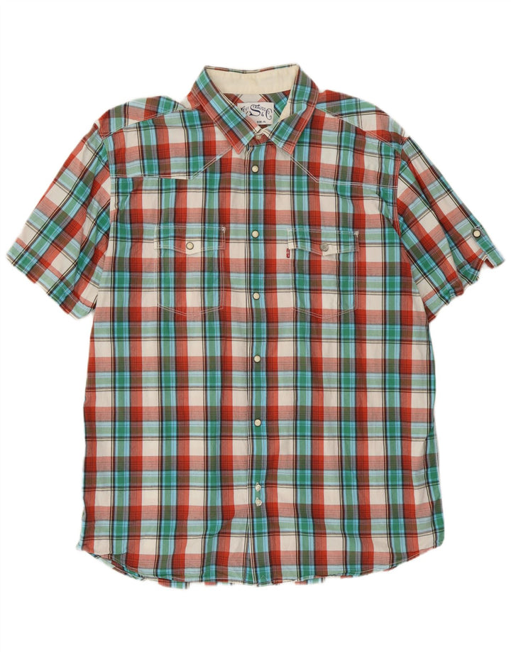Camicia a maniche corte da uomo Levi's XL a quadri multicolore