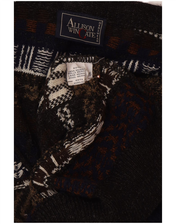 Maglione cardigan da uomo ALLISON WINGATE IT 56 2XL Fair Isle multicolore