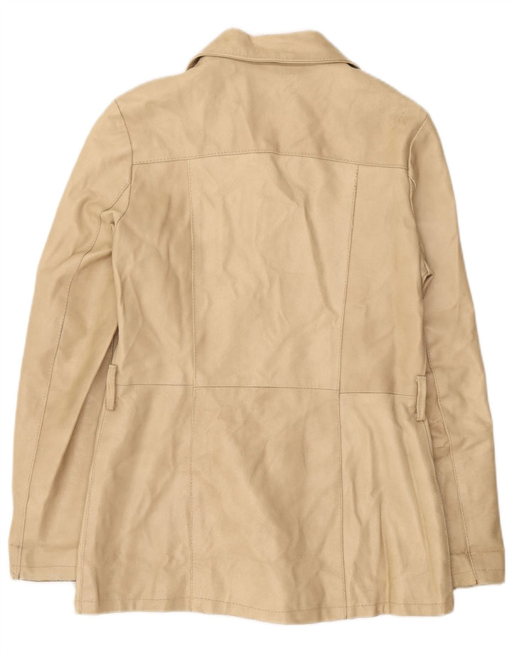 Giacca in pelle da donna Viamaestra UK 12 Pelle beige media