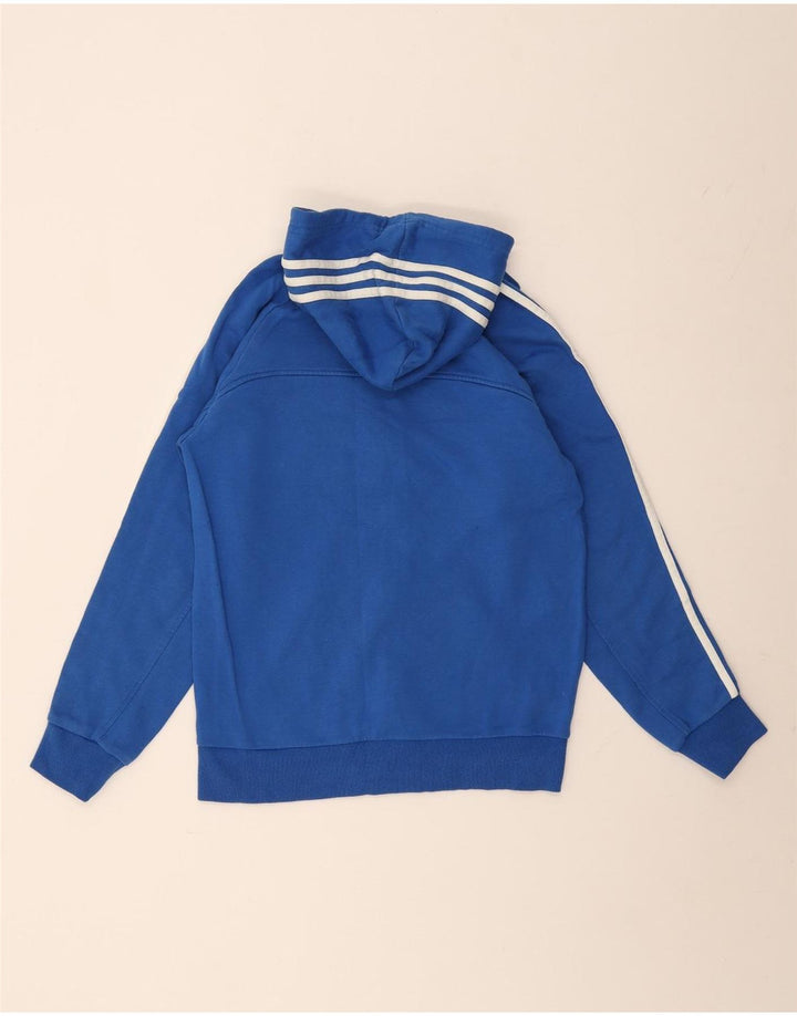 Maglione con cappuccio e zip da uomo ADIDAS piccolo in cotone blu