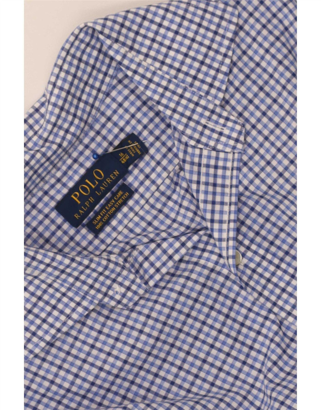 Polo Ralph Lauren Camicia elasticizzata da uomo Taglia 40/41 16 Grande percalle blu