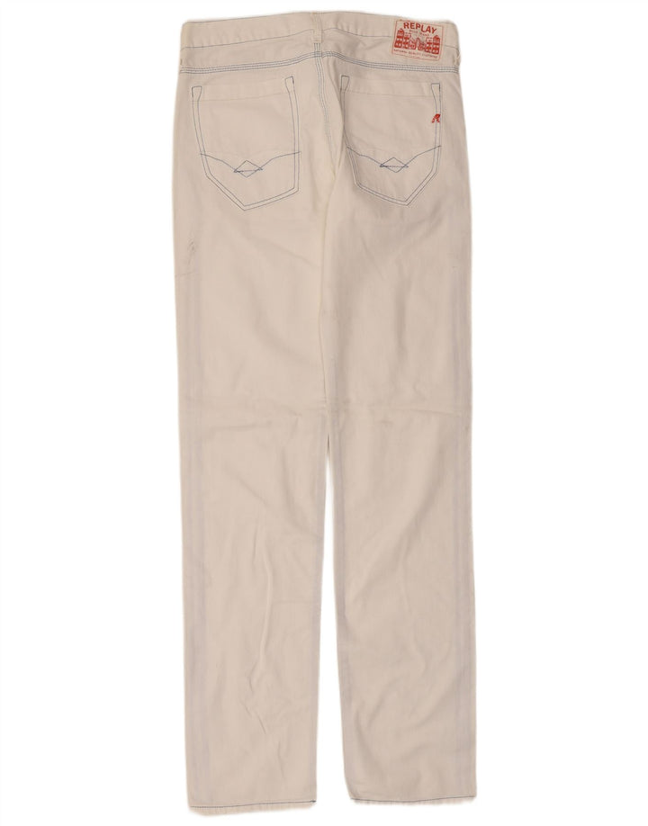 Jeans dritti da uomo Replay W31 L34 cotone bianco