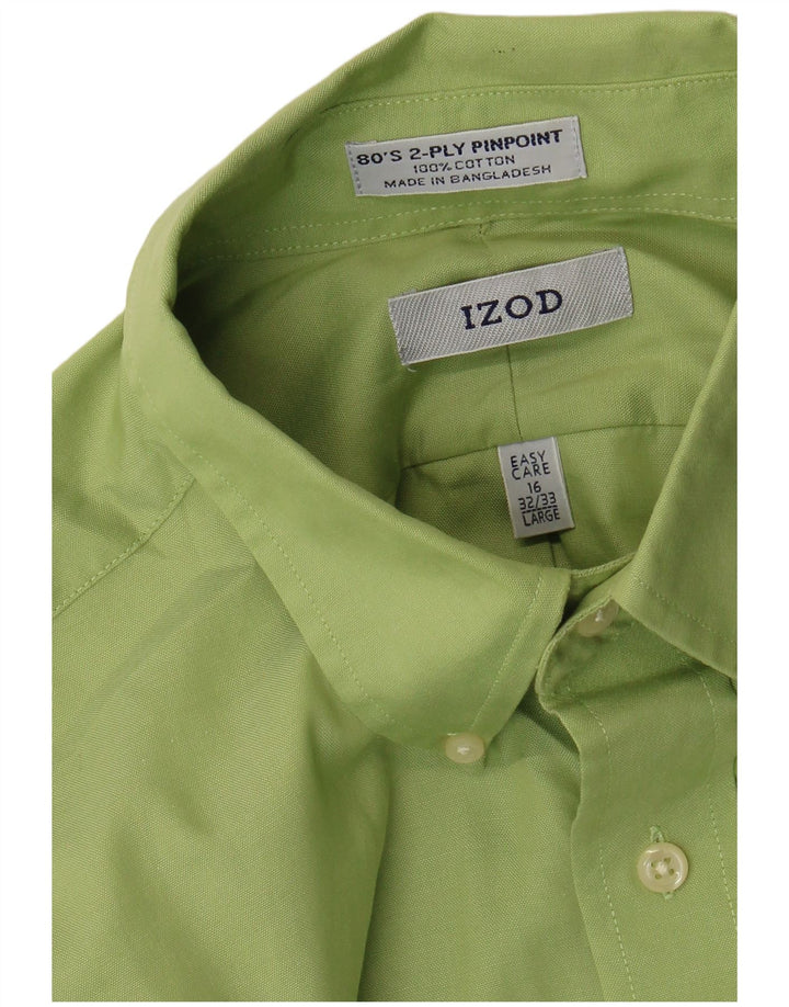 Camicia Izod da uomo vestibilità regolare taglia 16 grande cotone verde