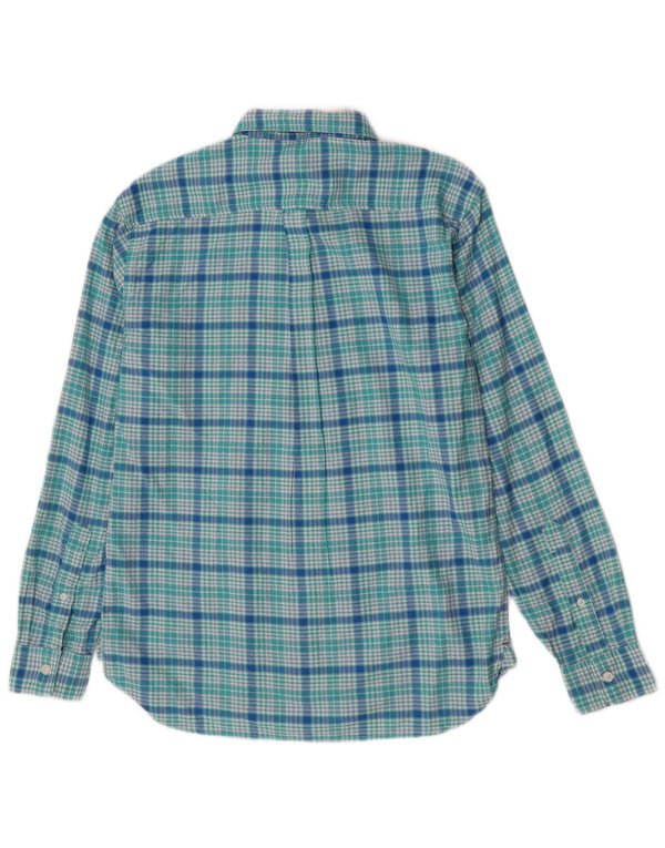 Dockers Mens Shirt Medium Turquoise Check Cotton