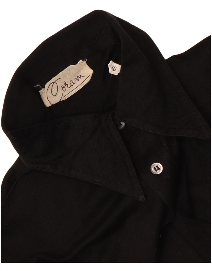 Camicia vintage da donna UK 10 piccola nera